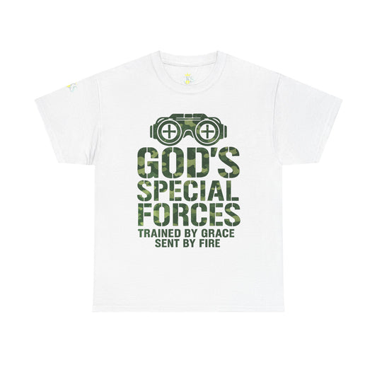 Faith-Inspired Heavy Cotton Tee, God’s Special Forces Tee, Inspirational T-Shirt, Christian Apparel, Casual Faith Wear