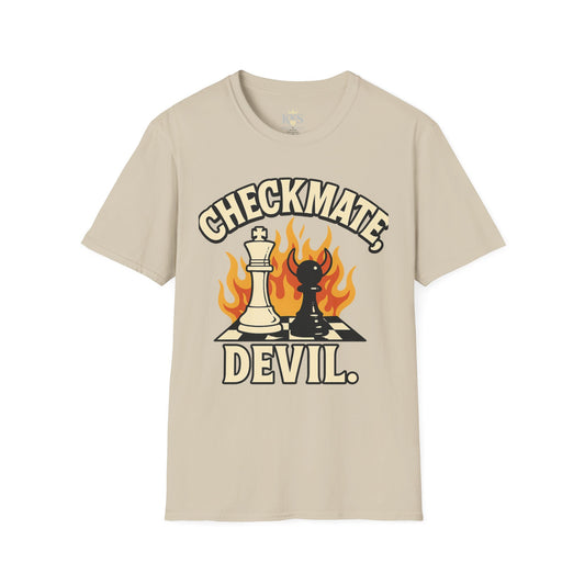 Checkmate Devil Unisex T-Shirt, Funny Chess Tee, Gift for Chess Lovers, Unisex Graphic Tee, Casual Wear, Game Night Apparel