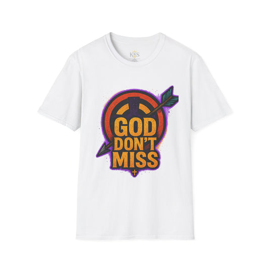Faith-Inspired Unisex T-Shirt, God Don't Miss Design, Christian Apparel, Inspirational Gift, Casual Wear, Religious Tees