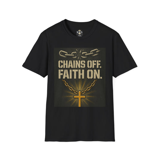 Faith-Inspired Unisex T-Shirt - Chains Off, Faith On, Inspirational Tee, Christian Apparel, Motivational Gift, Casual Wear