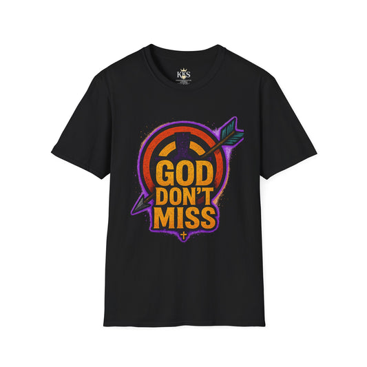 Faith-Inspired Unisex T-Shirt, God Don't Miss Design, Christian Apparel, Inspirational Gift, Casual Wear, Religious Tees